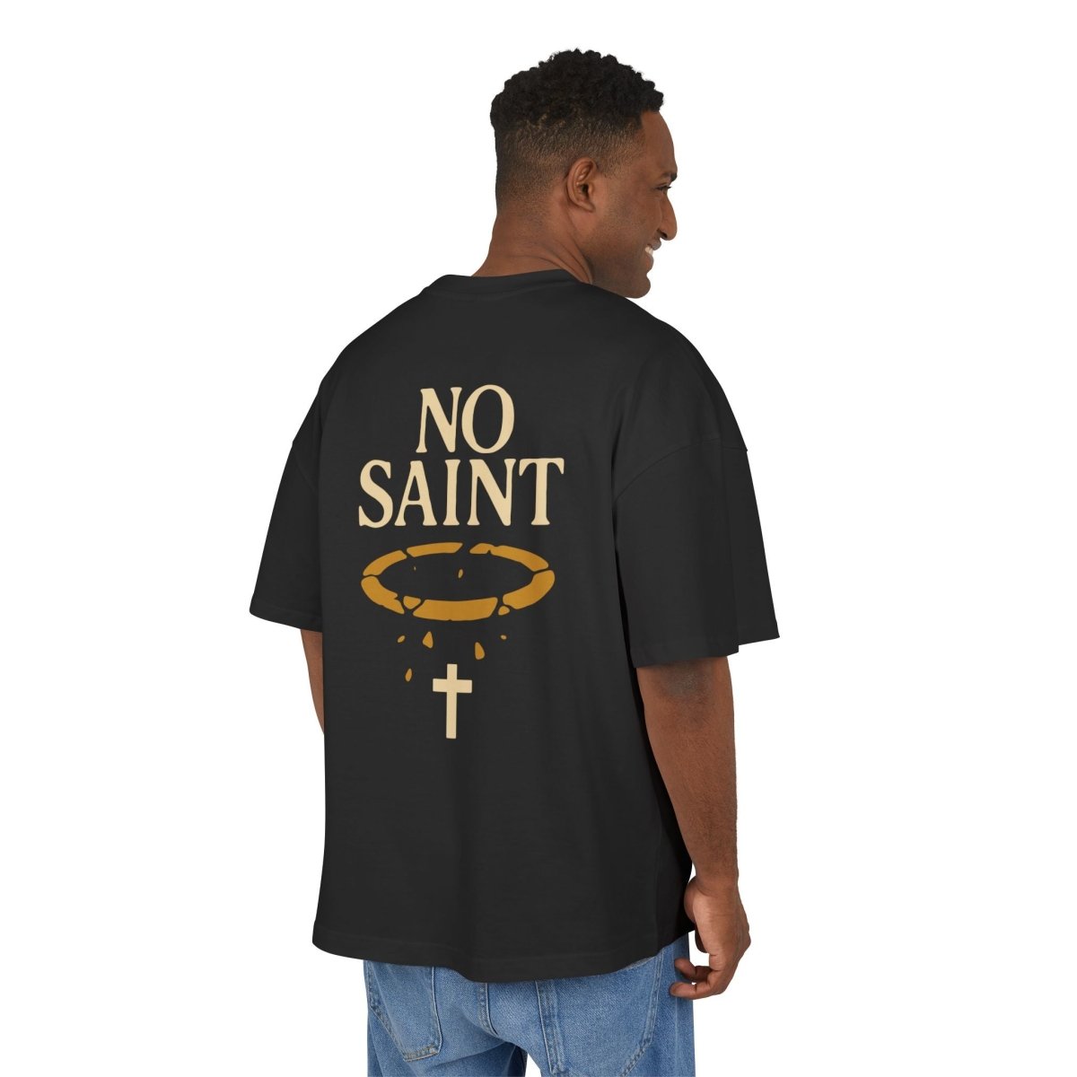 Henry TeeGer No Saint - Oversized Halo Backprint Shirt - TeeGerDesign - T-Shirt - Backprint