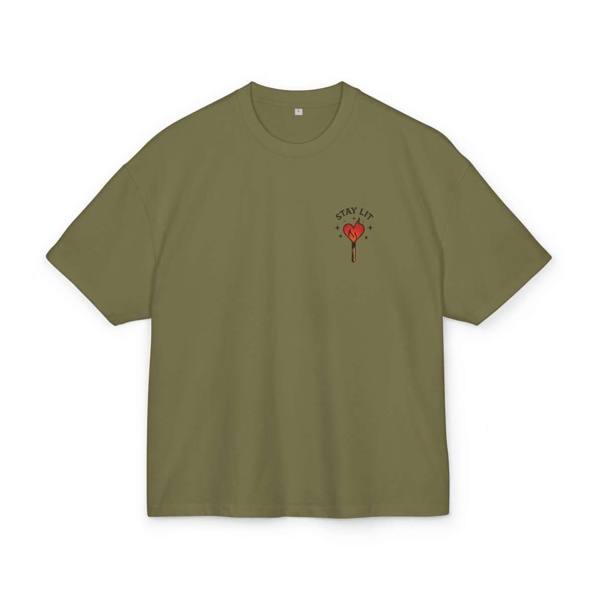 Henry TeeGer Stay Lit - Mini Flame Heart Frontprint Shirt - TeeGerDesign - T-Shirt - BY163