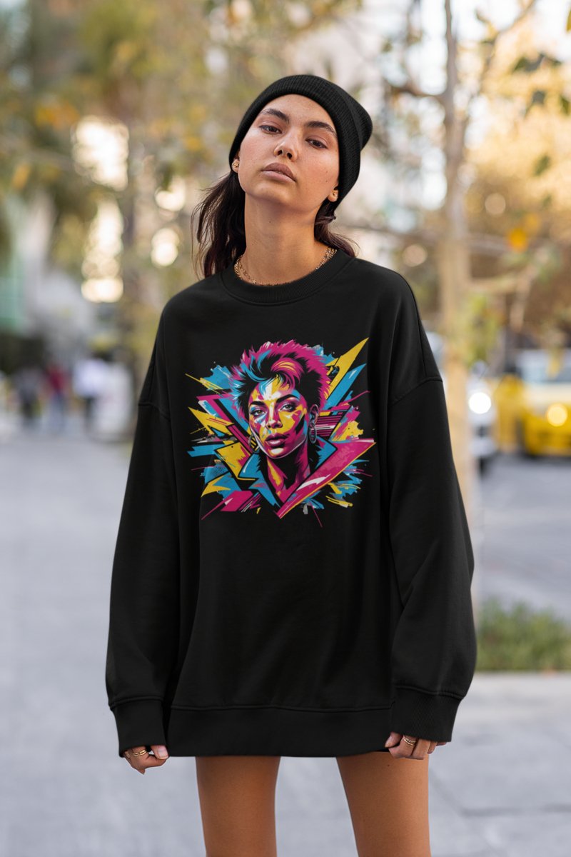 Stylische Techno und Rave Sweatshirts mit bunten Designs für perfekte Partynächte und maximalen Komfort.