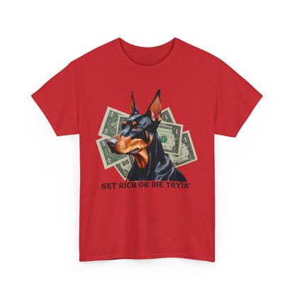 Stylisches T - Shirt mit Dobermann und Dollar - TeeGerDesign - T - Shirt - Crew neck