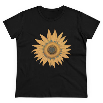 Sonnenblumen Grafik T - Shirt mit Blumendruck - Sommer Outfit Shirt für Frauen - TeeGerDesign - T - Shirt - Cotton