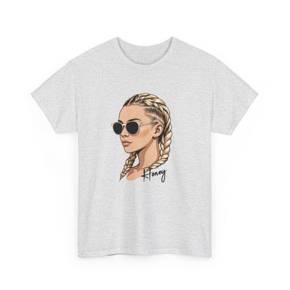 Honey T - Shirt mit Cornrow Dame - TeeGerDesign - T - Shirt - Crew neck