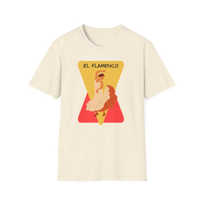 T - Shirt mit 'El Flamenco' Schriftzug und Tänzerin Motiv - TeeGerDesign - T - Shirt - Cotton