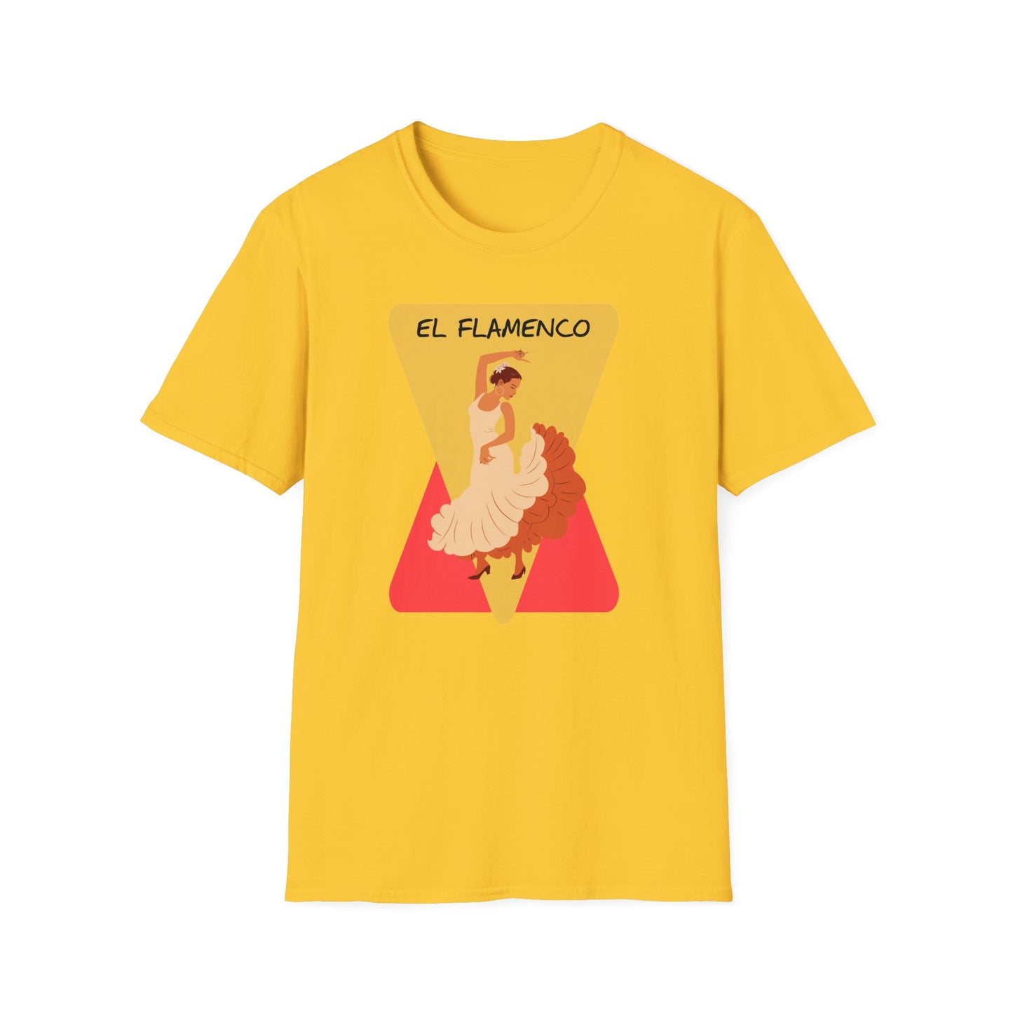 T - Shirt mit 'El Flamenco' Schriftzug und Tänzerin Motiv - TeeGerDesign - T - Shirt - Cotton