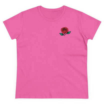 Minimalistisches Rosen Aufdruck T - Shirt - Blumen Shirt für Frauen - TeeGerDesign - T - Shirt - Cotton