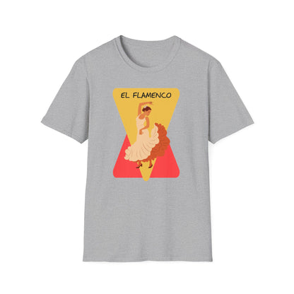 T - Shirt mit 'El Flamenco' Schriftzug und Tänzerin Motiv - TeeGerDesign - T - Shirt - Cotton