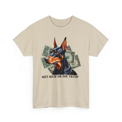 Stylisches T - Shirt mit Dobermann und Dollar - TeeGerDesign - T - Shirt - Crew neck