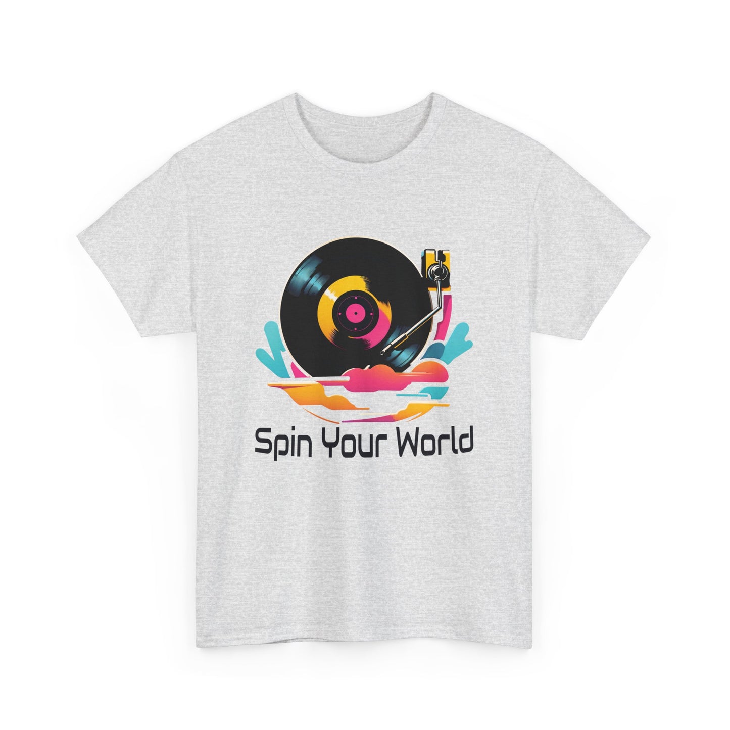 Stylisches Spin your World T - Shirt mit DJ - Turntable Design - TeeGerDesign - T - Shirt - Crew neck