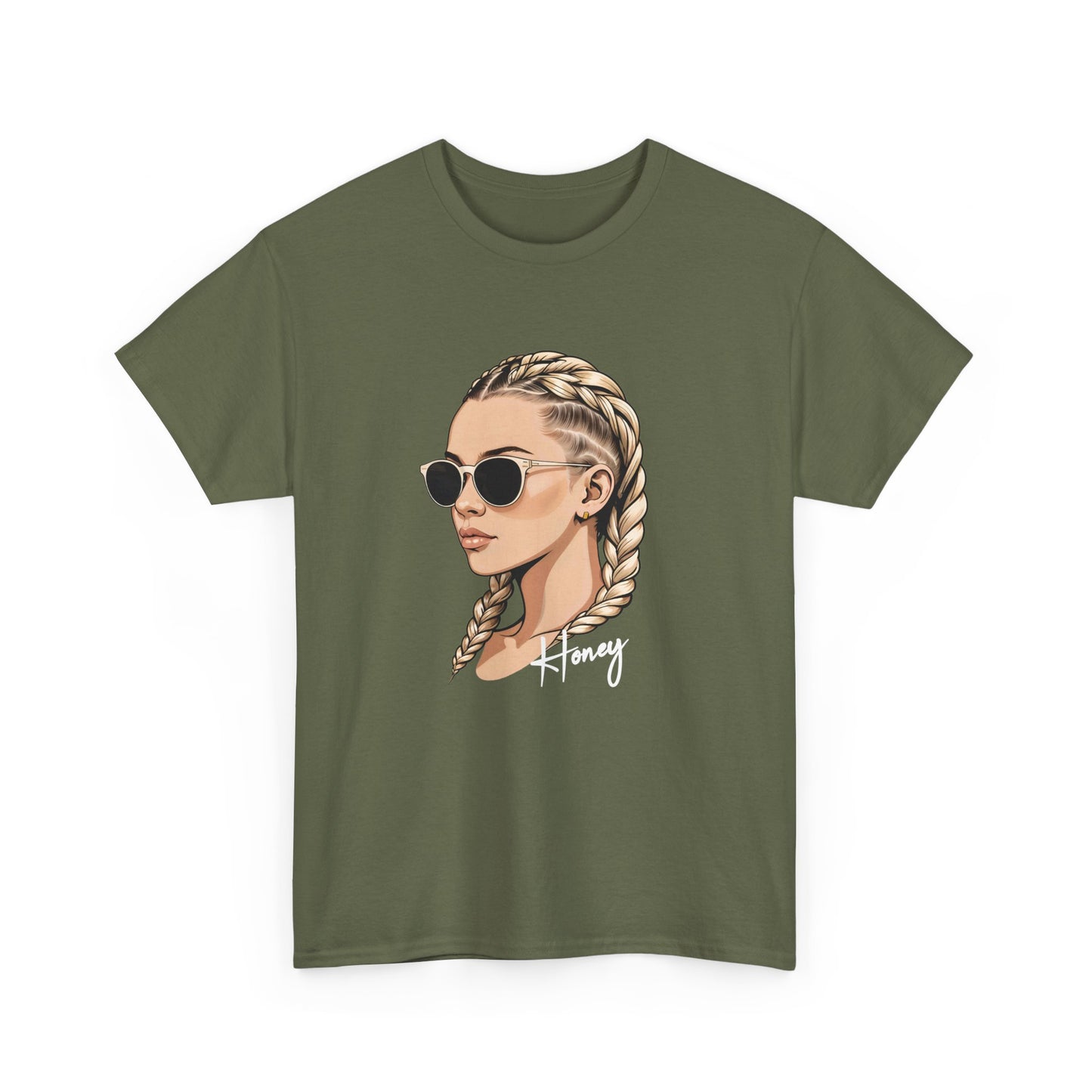 Honey T - Shirt mit Cornrow Dame - TeeGerDesign - T - Shirt - Crew neck