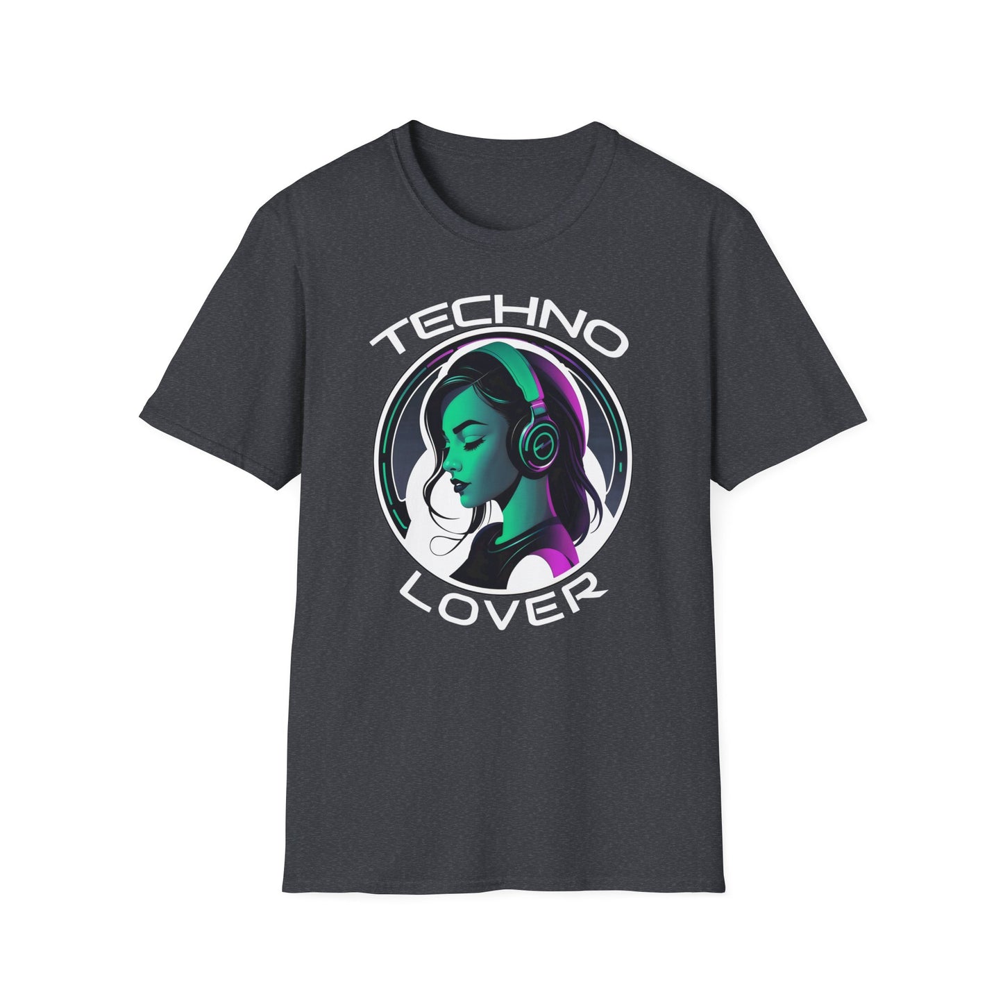 Techno Lover T - Shirt - Frau mit Kopfhörern Design - TeeGerDesign - T - Shirt - Cotton