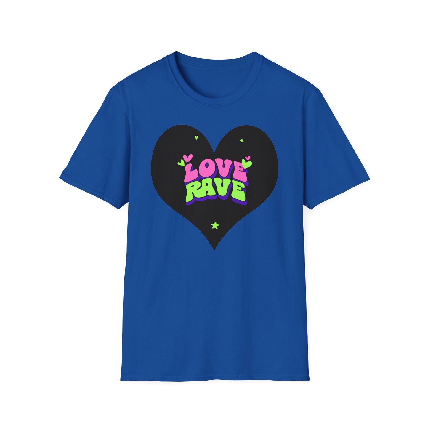 Love Rave Herzform T - Shirt | Lebendige Neon Rave - TeeGerDesign - T - Shirt - Cotton