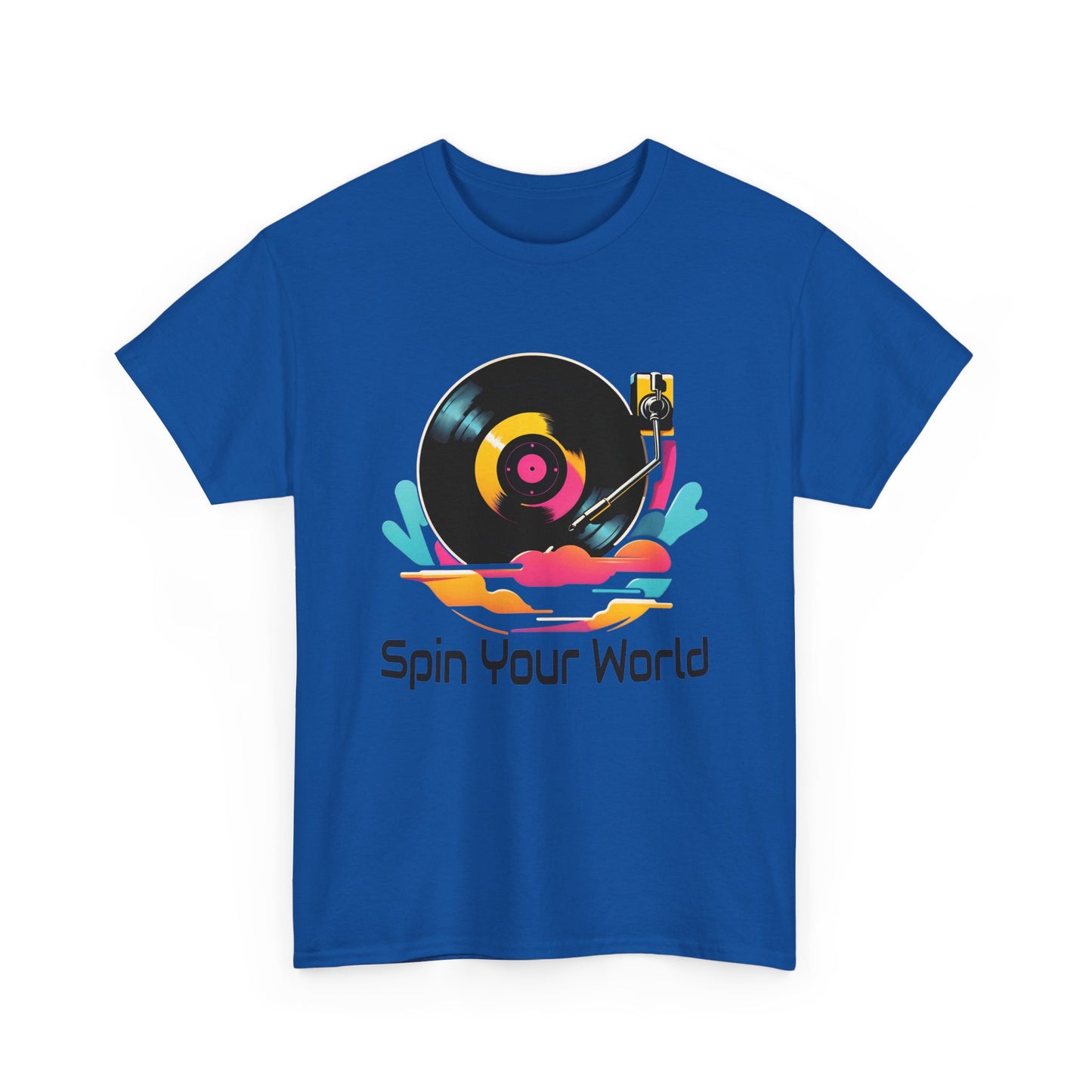 Stylisches Spin your World T - Shirt mit DJ - Turntable Design - TeeGerDesign - T - Shirt - Crew neck