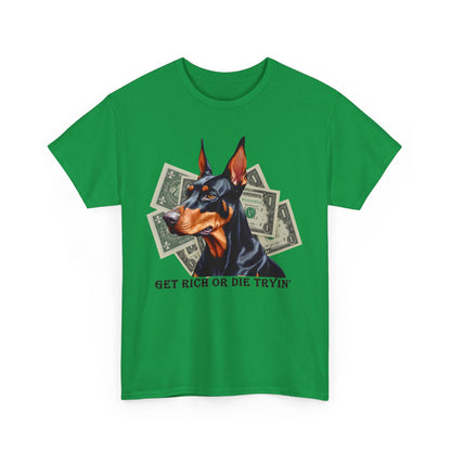 Stylisches T - Shirt mit Dobermann und Dollar - TeeGerDesign - T - Shirt - Crew neck