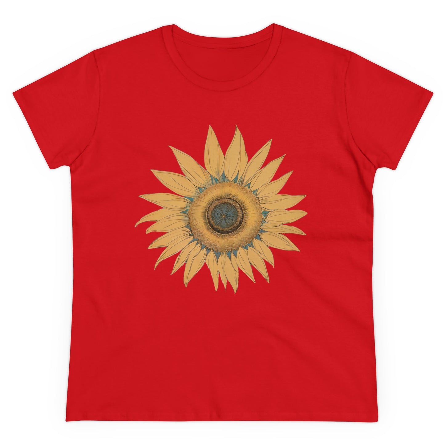 Sonnenblumen Grafik T - Shirt mit Blumendruck - Sommer Outfit Shirt für Frauen - TeeGerDesign - T - Shirt - Cotton