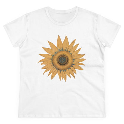 Sonnenblumen Grafik T - Shirt mit Blumendruck - Sommer Outfit Shirt für Frauen - TeeGerDesign - T - Shirt - Cotton