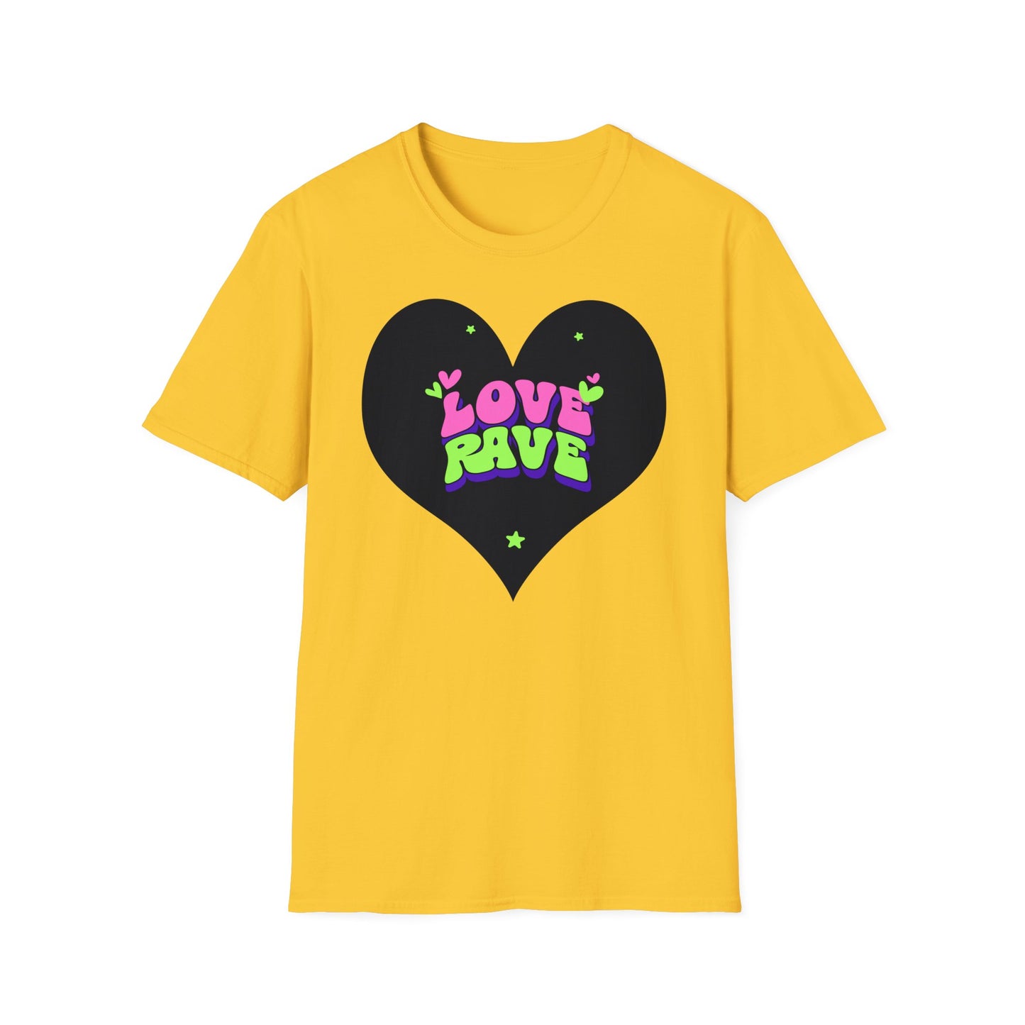 Love Rave Herzform T - Shirt | Lebendige Neon Rave - TeeGerDesign - T - Shirt - Cotton