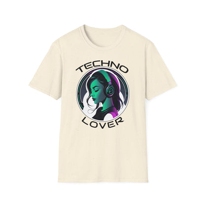 Techno Lover T - Shirt - Frau mit Kopfhörern Design - TeeGerDesign - T - Shirt - Cotton