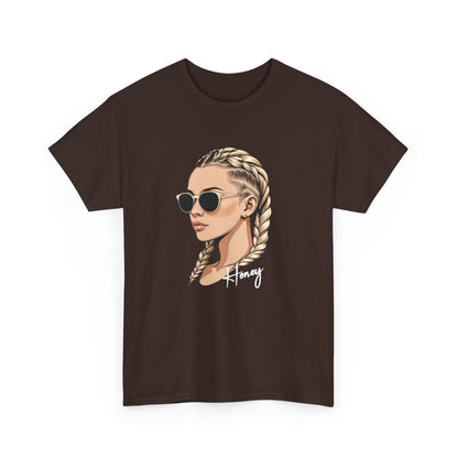 Honey T - Shirt mit Cornrow Dame - TeeGerDesign - T - Shirt - Crew neck