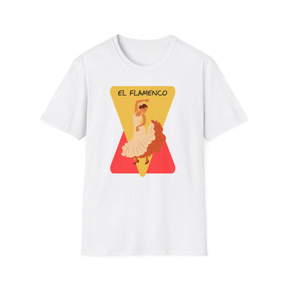 T - Shirt mit 'El Flamenco' Schriftzug und Tänzerin Motiv - TeeGerDesign - T - Shirt - Cotton