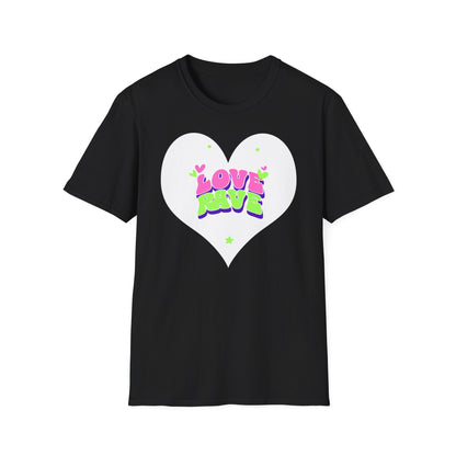 Love Rave Herzform T - Shirt | Lebendige Neon Rave - TeeGerDesign - T - Shirt - Cotton