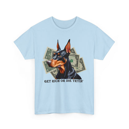 Stylisches T - Shirt mit Dobermann und Dollar - TeeGerDesign - T - Shirt - Crew neck