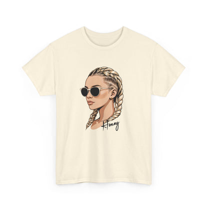 Honey T - Shirt mit Cornrow Dame - TeeGerDesign - T - Shirt - Crew neck