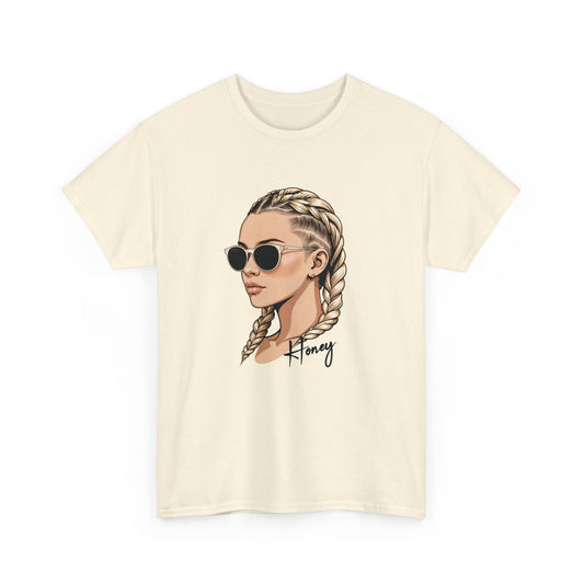 Honey T - Shirt mit Cornrow Dame - TeeGerDesign - T - Shirt - Crew neck