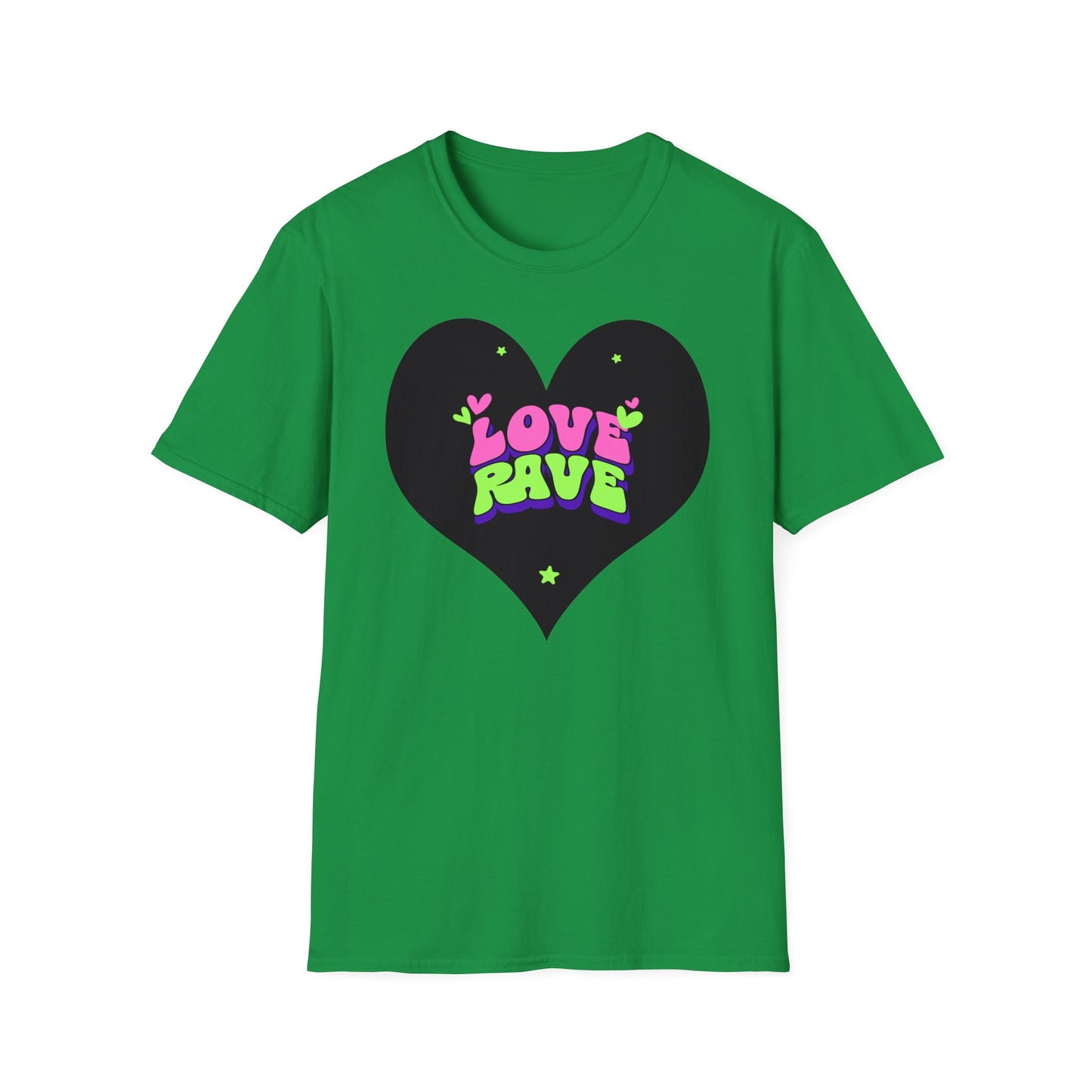 Love Rave Herzform T - Shirt | Lebendige Neon Rave - TeeGerDesign - T - Shirt - Cotton