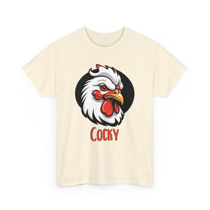 Stylisches Hahn T - Shirt – Cocky Aufdruck für einen selbstbewussten Look - TeeGerDesign - T - Shirt - Crew neck