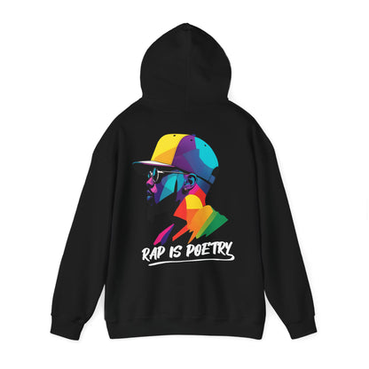 Stylischer Rap is Poetry Hoodie mit buntem Logo - TeeGerDesign - Hoodie - DTG