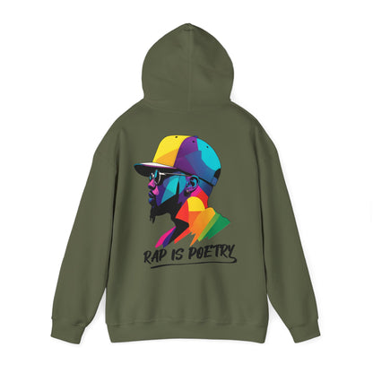 Stylischer Rap is Poetry Hoodie mit buntem Logo - TeeGerDesign - Hoodie - DTG