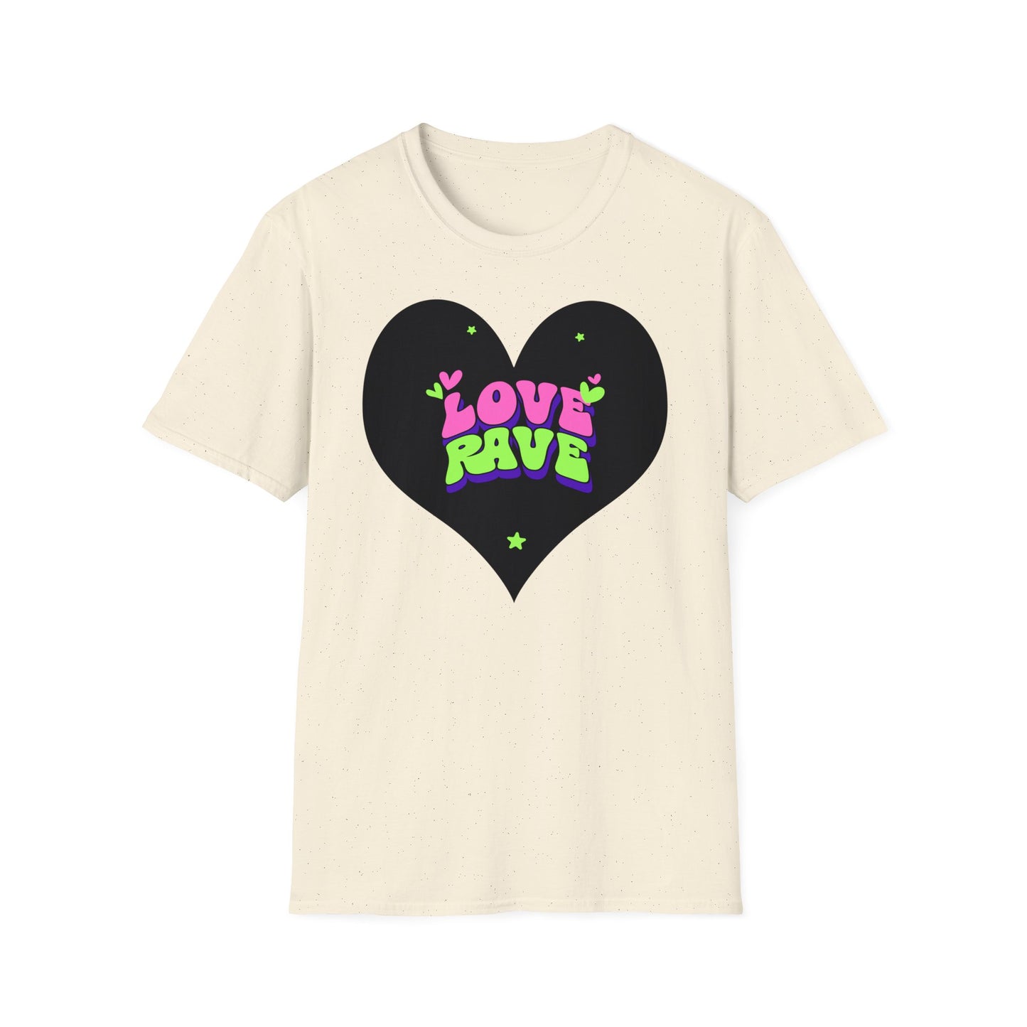 Love Rave Herzform T - Shirt | Lebendige Neon Rave - TeeGerDesign - T - Shirt - Cotton