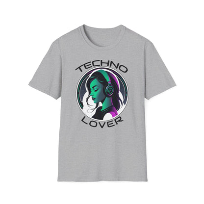 Techno Lover T - Shirt - Frau mit Kopfhörern Design - TeeGerDesign - T - Shirt - Cotton