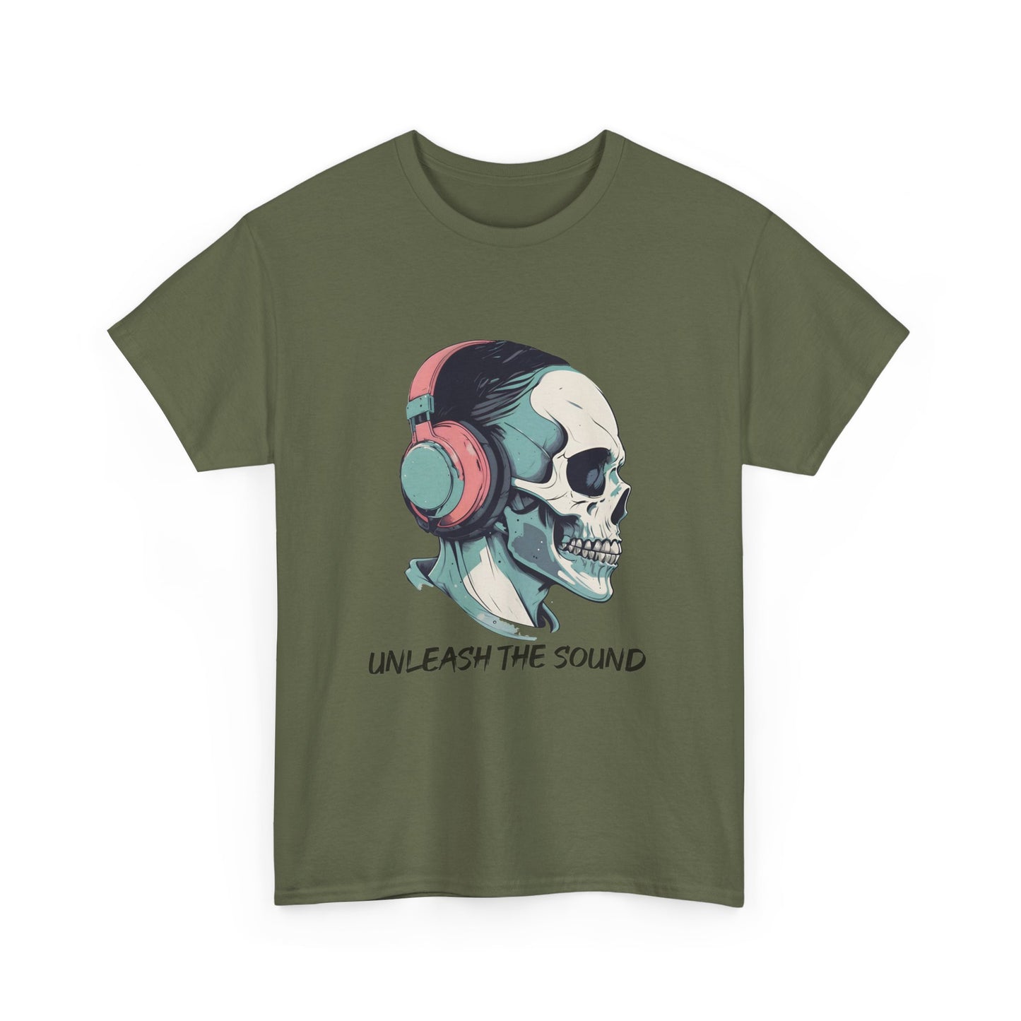 Unleash the sound T - Shirt - Totenkopf mit Kopfhörern - TeeGerDesign - T - Shirt - Crew neck