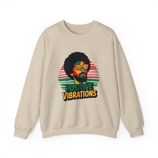 Reggae Sweatshirt Positive Vibrations - TeeGerDesign - Sweatshirt - Crew neck