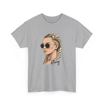 Honey T - Shirt mit Cornrow Dame - TeeGerDesign - T - Shirt - Crew neck