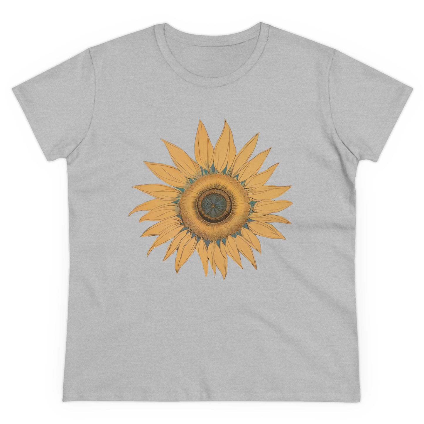 Sonnenblumen Grafik T - Shirt mit Blumendruck - Sommer Outfit Shirt für Frauen - TeeGerDesign - T - Shirt - Cotton