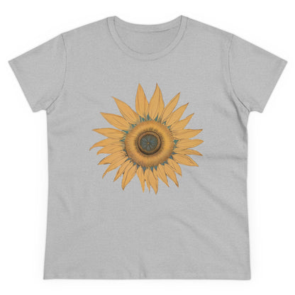 Sonnenblumen Grafik T - Shirt mit Blumendruck - Sommer Outfit Shirt für Frauen - TeeGerDesign - T - Shirt - Cotton