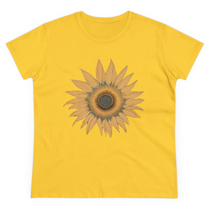 Sonnenblumen Grafik T - Shirt mit Blumendruck - Sommer Outfit Shirt für Frauen - TeeGerDesign - T - Shirt - Cotton