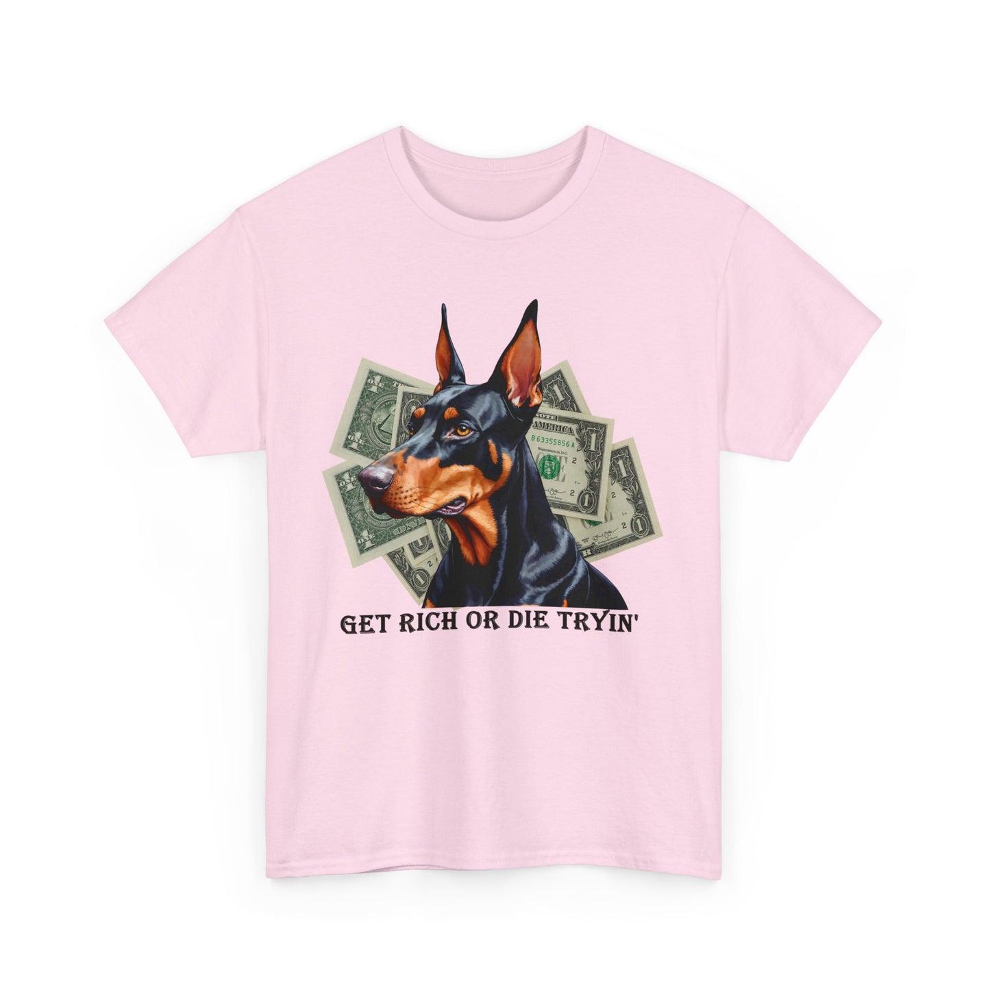 Stylisches T - Shirt mit Dobermann und Dollar - TeeGerDesign - T - Shirt - Crew neck