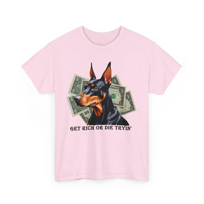 Stylisches T - Shirt mit Dobermann und Dollar - TeeGerDesign - T - Shirt - Crew neck