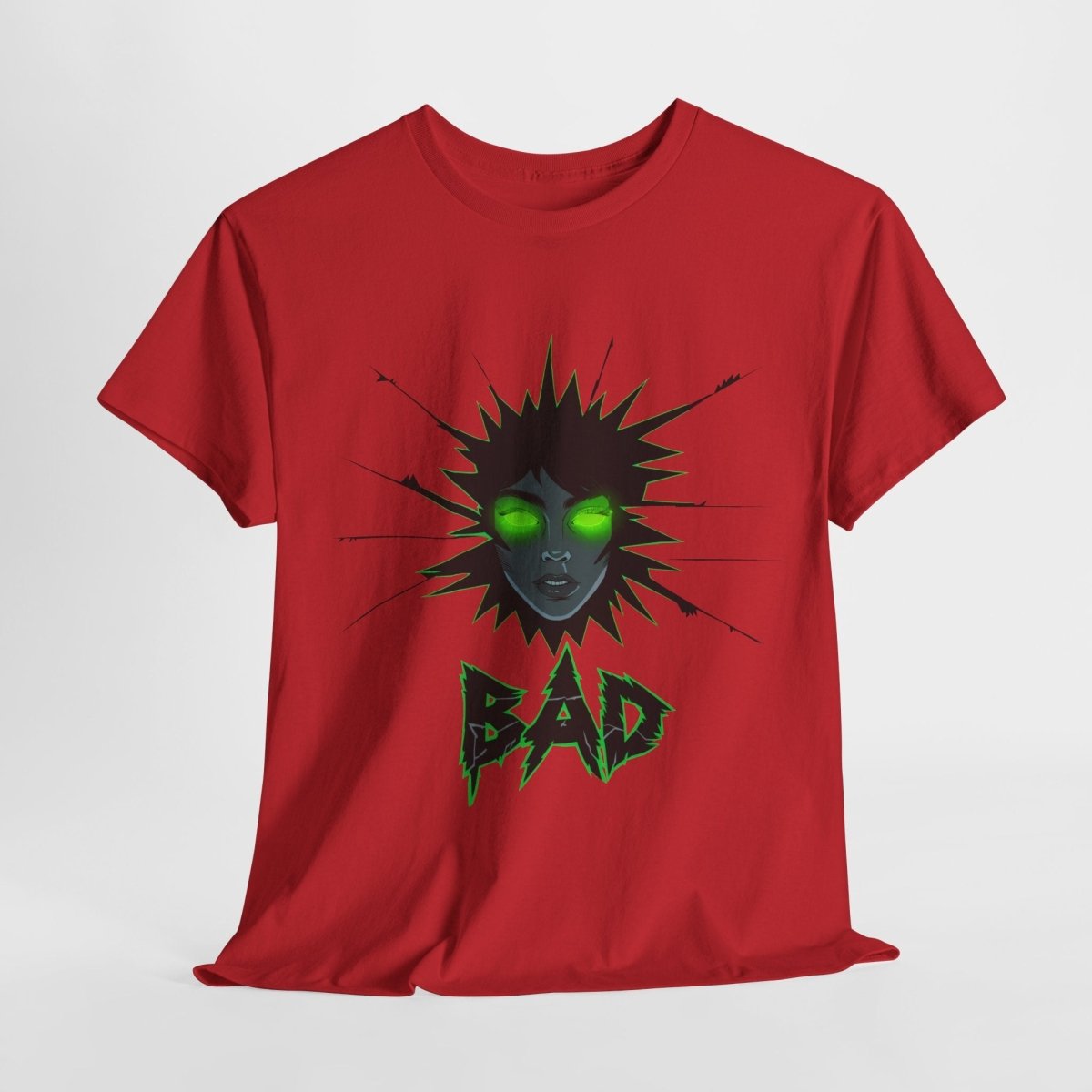 Bad T-Shirt – Mystische Frau mit leuchtend grünen Augen - TeeGerDesign - T-Shirt - Crew neck