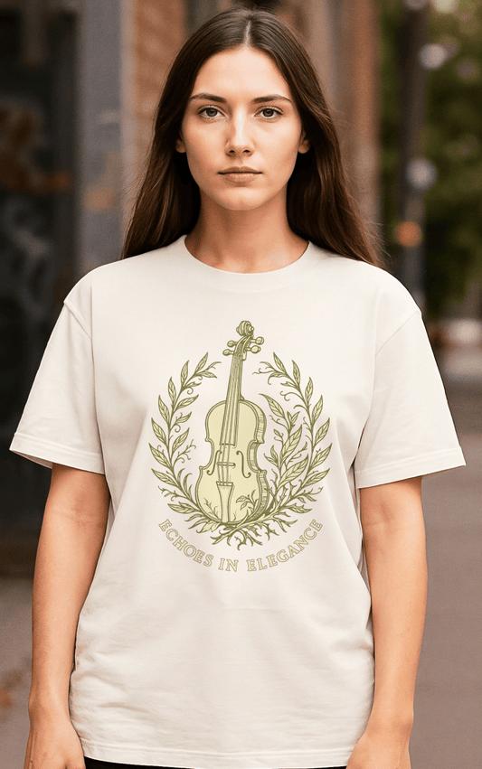 Becky TeeGer Echoes - Oversized Violin Frontprint Shirt - TeeGerDesign - T-Shirt - Botanica