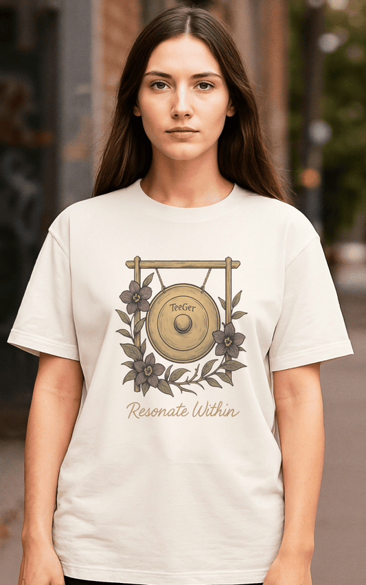 Becky TeeGer Resonance - Oversized Gong Frontprint Shirt - TeeGerDesign - T-Shirt - Botanica