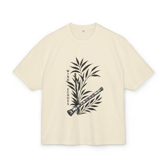 Becky TeeGer Wind Echoes - Oversized Bamboo Flute Frontprint Shirt - TeeGerDesign - T-Shirt - Botanica