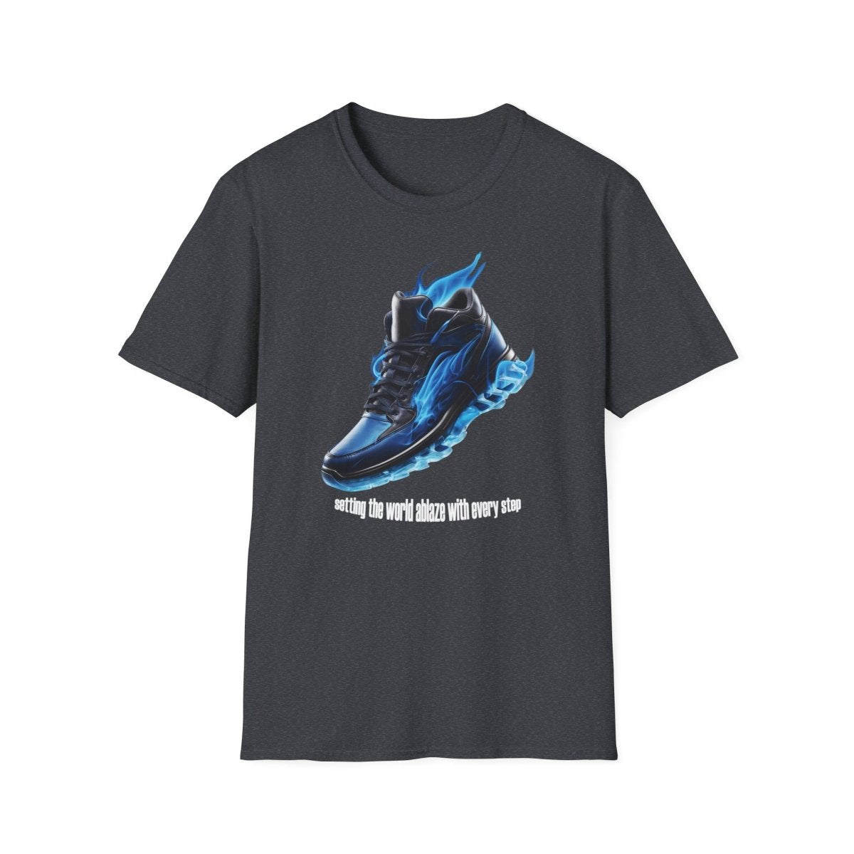 Blaues Flammen Shirt Set the World Ablaze T - Shirt mit Sneaker - TeeGerDesign - T - Shirt - Cotton