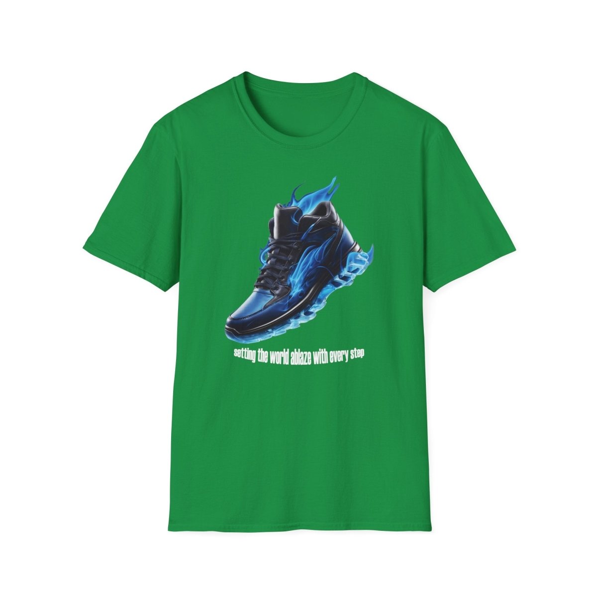 Blaues Flammen Shirt Set the World Ablaze T - Shirt mit Sneaker - TeeGerDesign - T - Shirt - Cotton