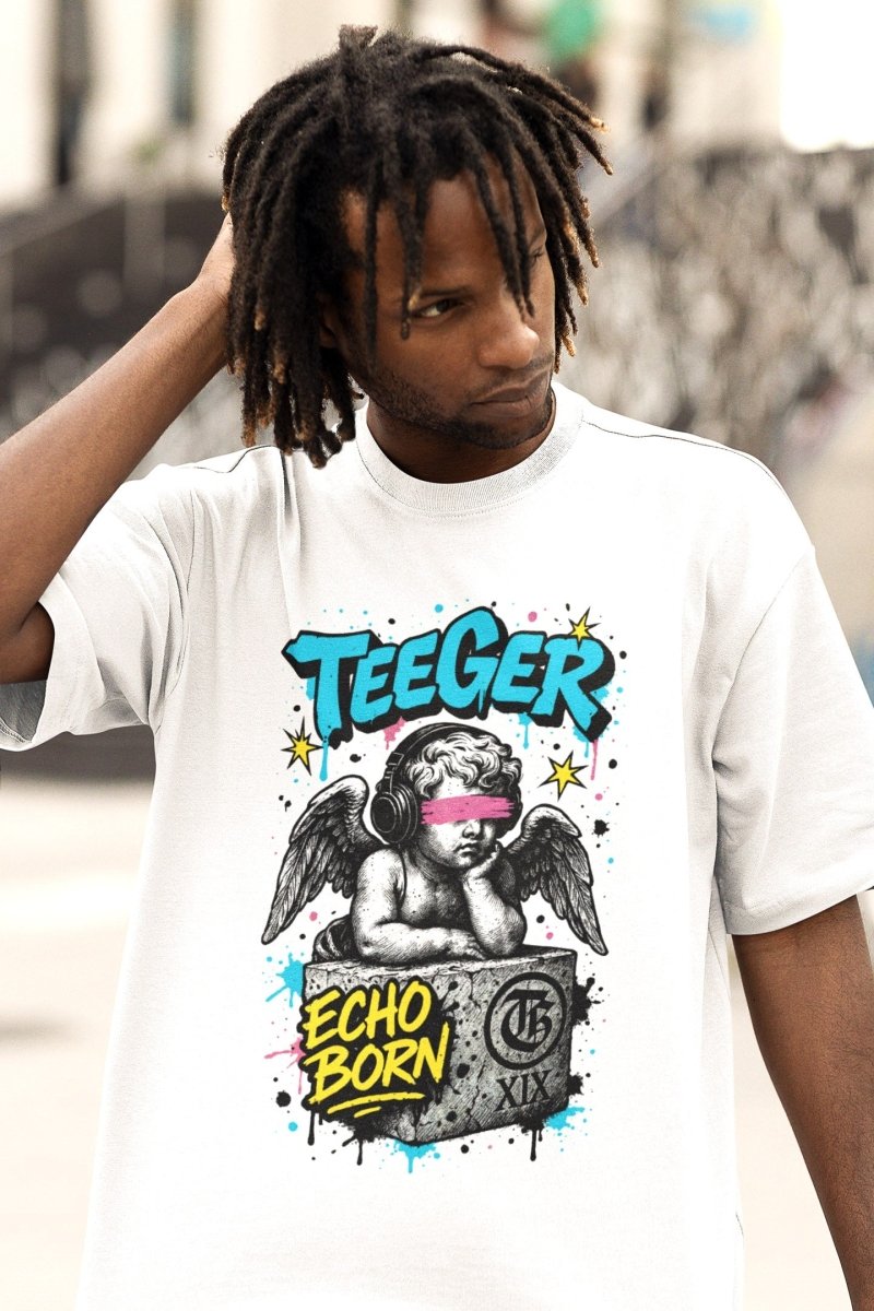 Brian TeeGer Echo Born - Oversized Urban Angel Frontprint Shirt - TeeGerDesign - T-Shirt - BY163
