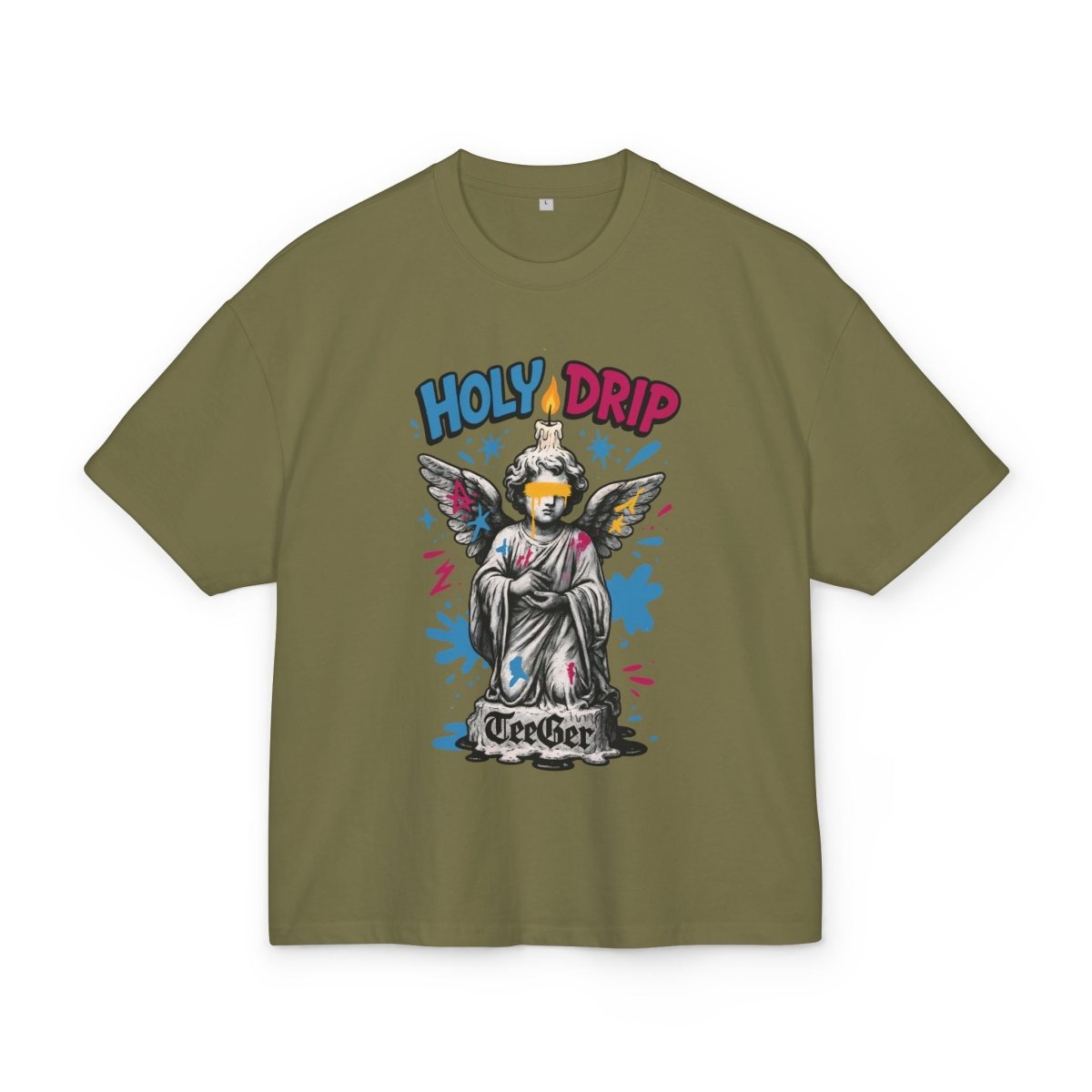 Brian TeeGer Holy Drip - Oversized Angel Graffiti Frontprint Shirt - TeeGerDesign - T-Shirt - BY163