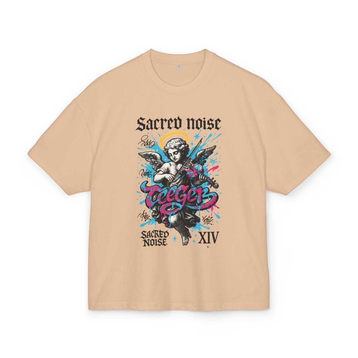 Brian TeeGer Sacred Noise - Oversized Graffiti Angel Frontprint Shirt - TeeGerDesign - T-Shirt - BY163